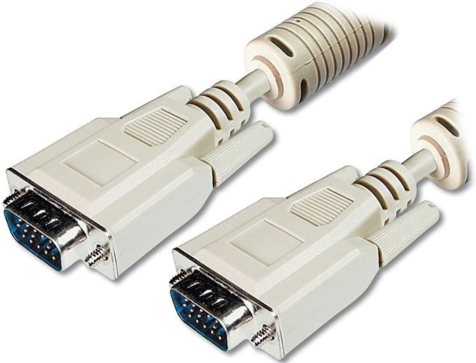 DIGITUS Cable VGA (M/M), 10m, ferrite, biege
