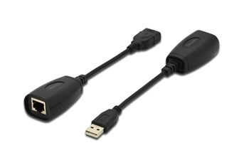 Подовжувач DIGITUS USB, USB1.1, для використання з кабелем Cat5/5e/6 UTP, STP або SFT, до 45 м, чорний