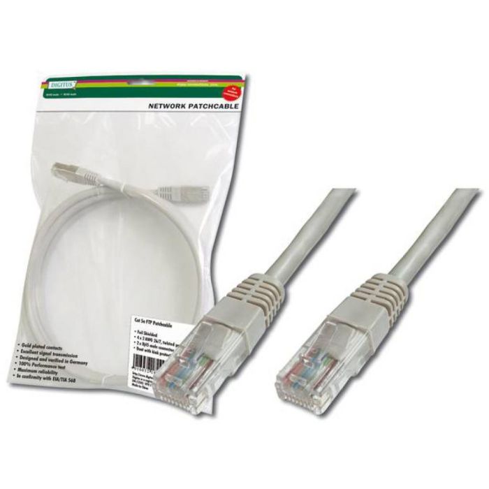 Патч-корд DIGITUS САТ 5e UTP, 0.25м, AWG 26/7, Cu, PVC, сірий