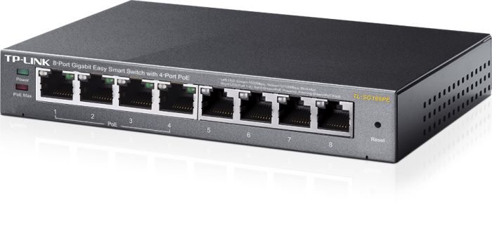 Комутатор TP-LINK  8xGE (4xPoE), 65.2Вт, WebSmart TP-Link TL-SG108PE