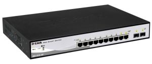 Комутатор   8xGE PoE, 2xSFP, WebSmart D-Link DGS-1210-10P