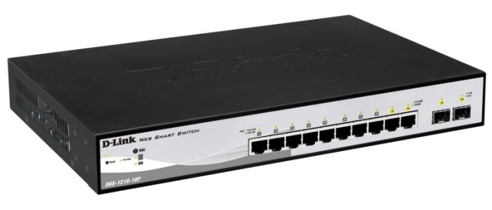 Switch  8xGE PoE, 2xSFP, WebSmart D-Link DGS-1210-10P