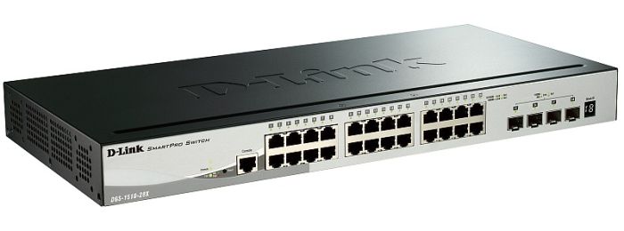 Коммутатор   24xGE, 4xSFP+, SmartPro D-Link DGS-1510-28X
