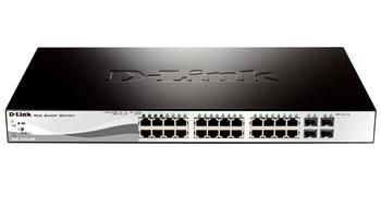 Switch  24xGE, 4xGE/SFP, PoE, 193W, WebSmart D-Link DGS-1210-28P