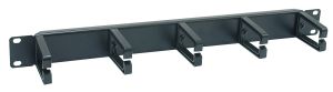 Кабельний організатор ZPAS 19", 1U, односторонній, 5 кілець