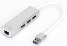 Хаб DIGITUS USB-A > 3xUSB-A/RJ45