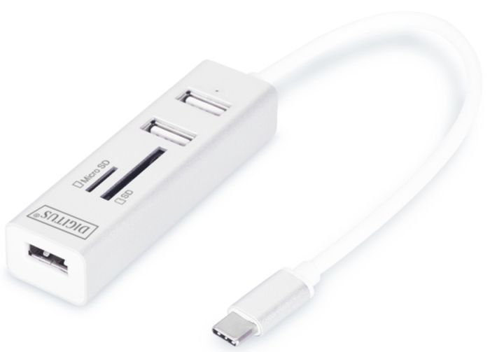 Хаб DIGITUS USB-C > 3xUSB-A/SD/MicroSD