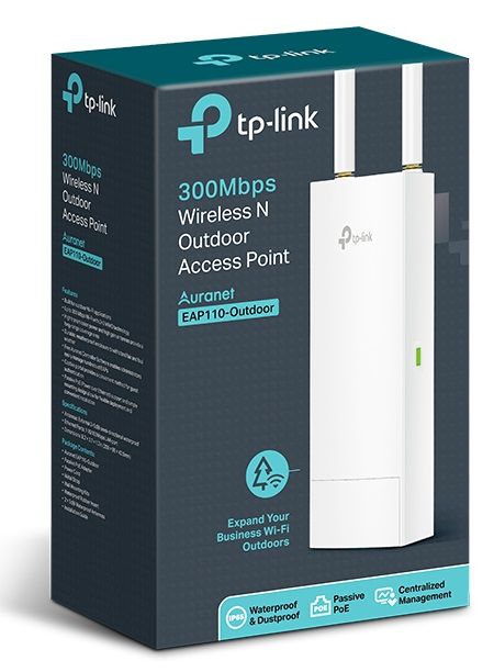 Точка доступа TP-LINK EAP110 OUTDOOR N300, 1хFE LAN, Passive PoE