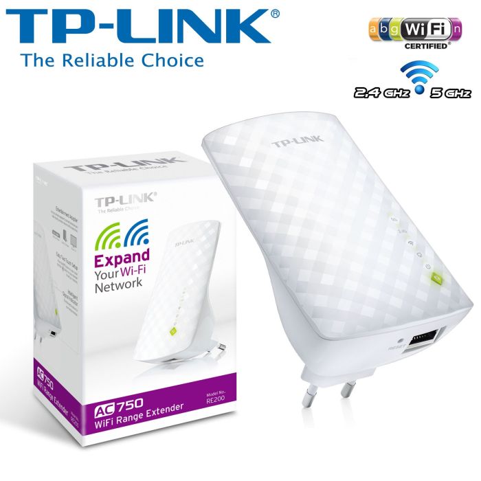 Розширювач покриття WiFi TP-LINK  AC750, 1хFE LAN, MESH TP-Link RE200