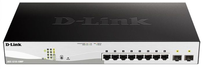 Комутатор   8xGE PoE, 2xSFP, 130Вт D-Link DGS-1210-10MP