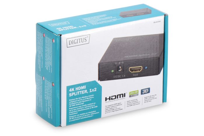 Удлинитель DIGITUS 4K HDMI Splitter, 2-port