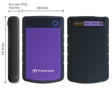 Портативний жорсткий диск Transcend 4TB USB 3.1 StoreJet 25H3 Синій