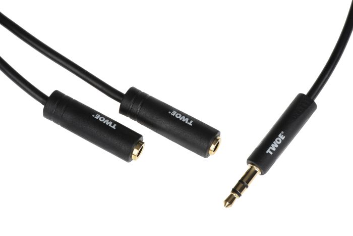 Кабель 2E jack 3.5 > 2хjack 3.5 (M/F) 0.30м, чорний