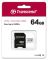 Карта памяти Transcend microSD   64GB C10 UHS-I R100/W20MB/s + SD