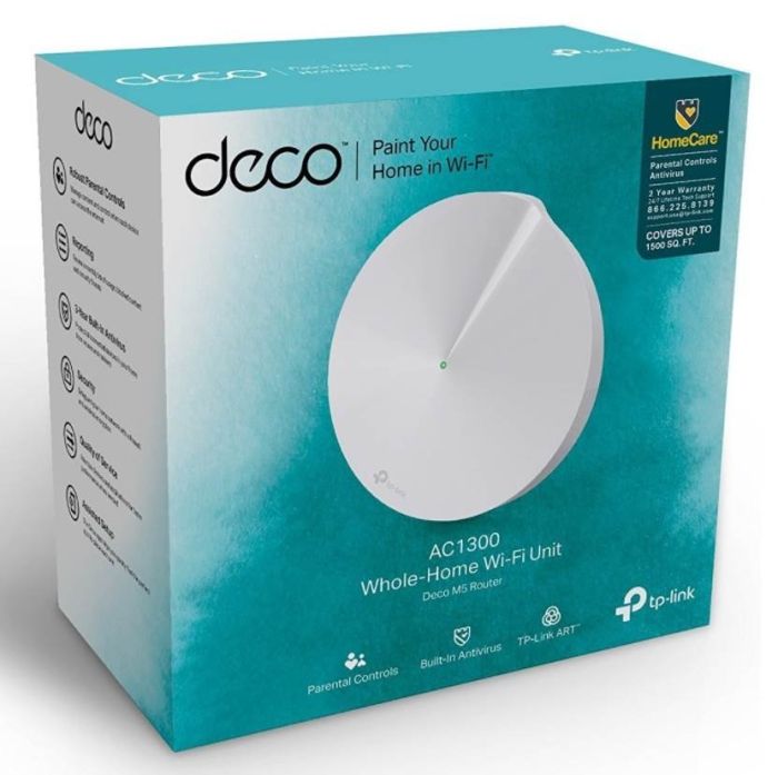 Система WiFi-Mesh TP-LINK Deco M5 AC1300, 1xGE LAN, 1xGE WAN, 1мод