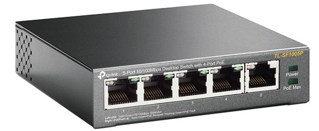 Комутатор TP-LINK  5xFE (4xPoE), 56Вт, Некерований TP-Link TL-SF1005P