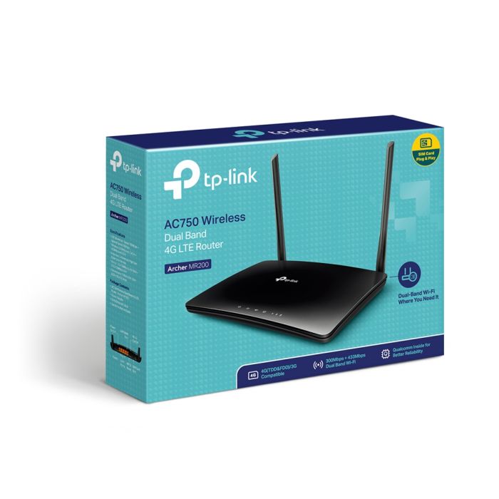 TP-LINK Router TL-MR200 AC750, 4G/LTE, 3xFE LAN, 1xFE WAN, MESH