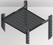 Полиця MIRSAN 19", 1U, регульована 350-440 мм, чорна