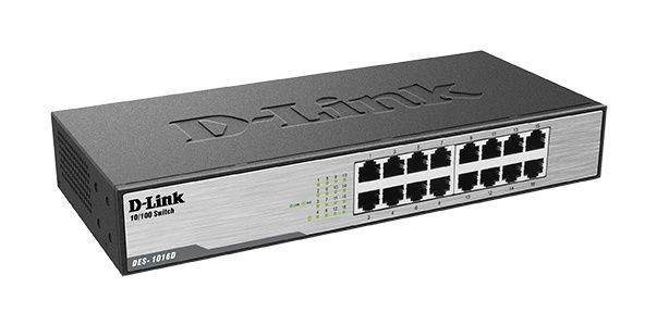 Комутатор   16xFE, Некерований D-Link DES-1016D