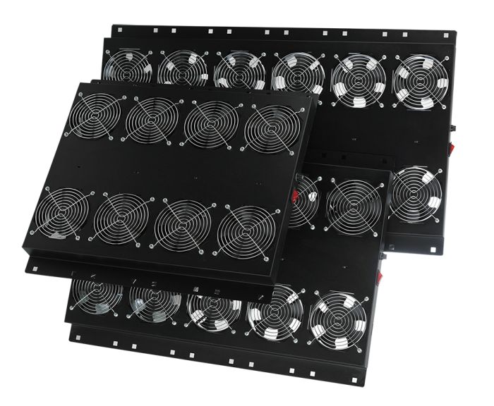 Блок вентиляторов MIRSAN 2 вентилятора, термостат в комплекте, черный