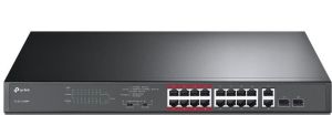 Комутатор TP-LINK  16x1FE (16xPoE), 2xSFP, 192Вт, Некерований TP-Link TL-SL1218MP