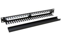 Кабельний організатор ZPAS 19", 1U, однобічна гребінка, метал