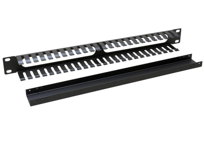 Кабельний організатор ZPAS 19", 1U, однобічна гребінка, метал