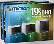 Шафа MIRSAN 19", 9U, SOHO, 535x300 мм, максимально 30 кг, сіра