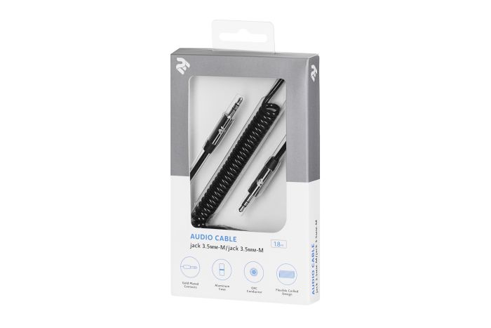 Кабель 2E jack 3.5 > jack 3.5 (M/M) 1.8м, чорний