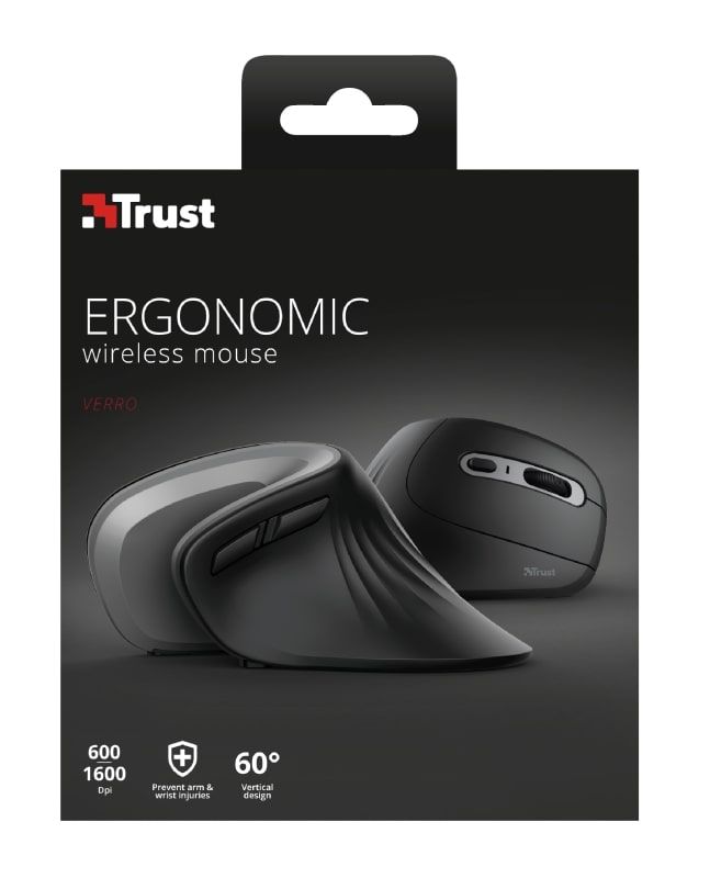 Mouse Trust Verro Ergonomic, WL, Чорний