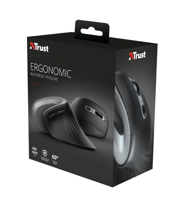 Mouse Trust Verro Ergonomic, WL, Чорний