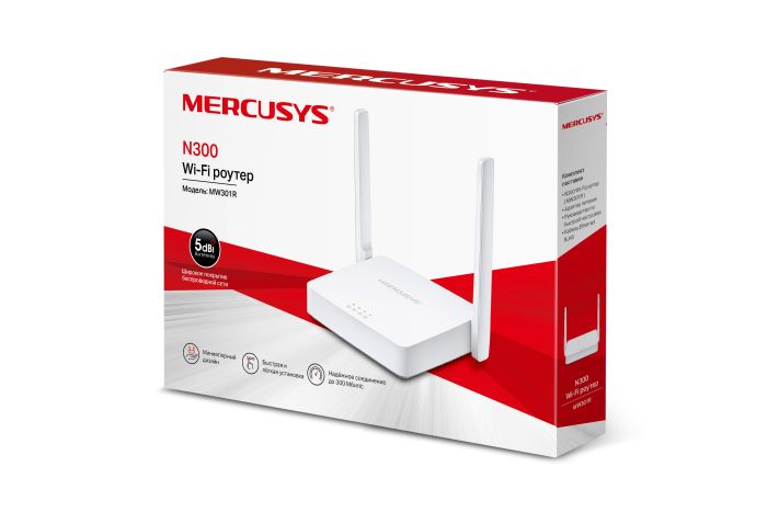 Маршрутизатор MERCUSYS  N300, 2xFE LAN, 1xFE WAN Mercusys MW301R