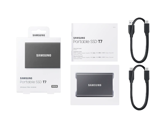 Портативный SSD Samsung 2TB USB 3.2 Gen 2  Type-C T7 Shield