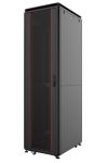 Шафа MIRSAN 19", 42U, GTV, скляні двері, 800x800 мм, максимально 2000 кг, чорна