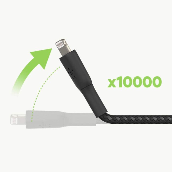 Кабель USB-A > Lightning заряджання/синхронізації Belkin 1м, 12Вт, плетений, білий
