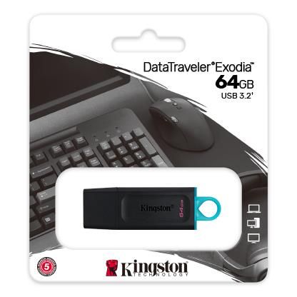 Накопитель Kingston   64GB USB 3.2 Type-A Gen1 DT Exodia