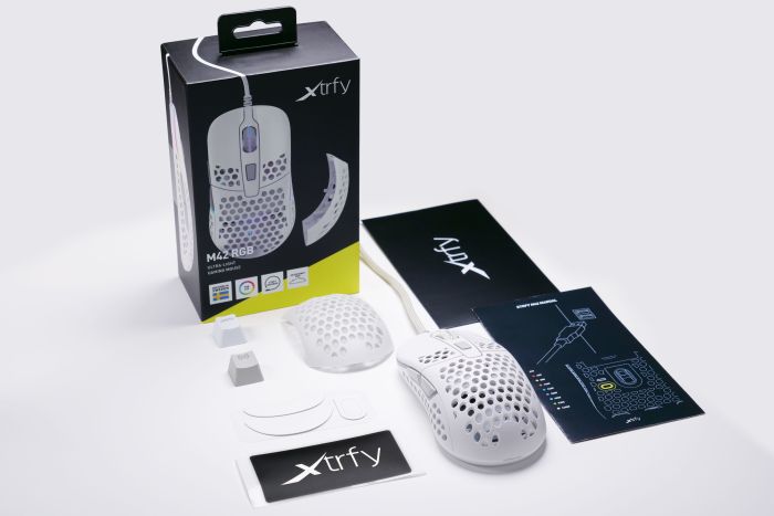 Mouse Xtrfy M42, USB-A, RGB,  Білий