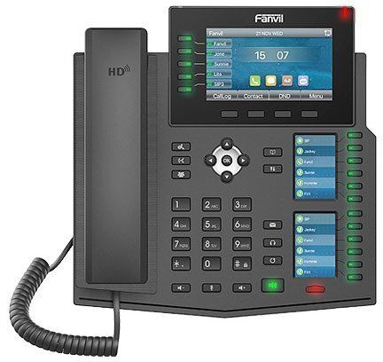 IP-Phone  2xGE LAN, 1xUSB-A, BT 4.2, SIP, VPN, PoE, 4.3" color screen Fanvil X6U