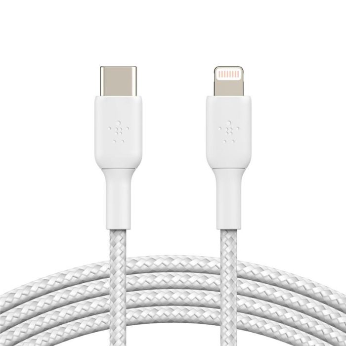 Belkin сable USB-С > Lightning charge/data, 1m, Type-C, BRAIDED, white