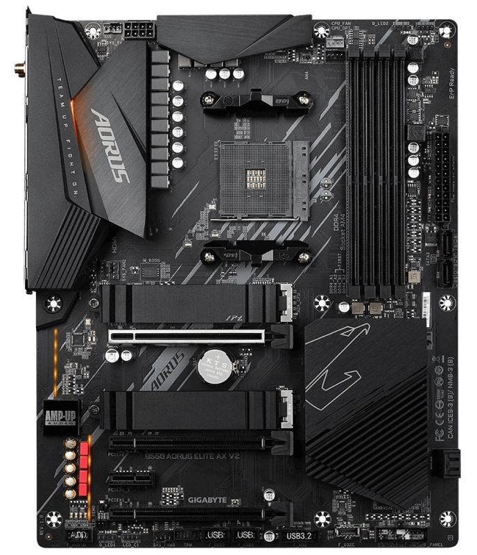 Материнская плата GIGABYTE B550 AORUS ELITE AX V2 sAM4 B550 4xDDR4 DP-HDMI M.2 802.11ax+BT5.0 SPDIF ATX