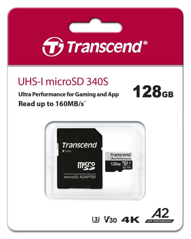 Transcend microSD  128GB C10 UHS-I U3 A2 R160/W90MB/s + SD