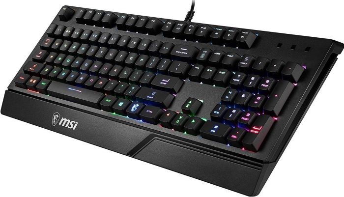 MSI Keyboard membrane Vigor GK20 UA 104key, USB-A, EN/UKR/RU, ColorLED, black