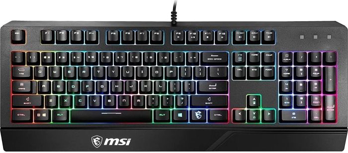 MSI Keyboard membrane Vigor GK20 UA 104key, USB-A, EN/UKR/RU, ColorLED, black