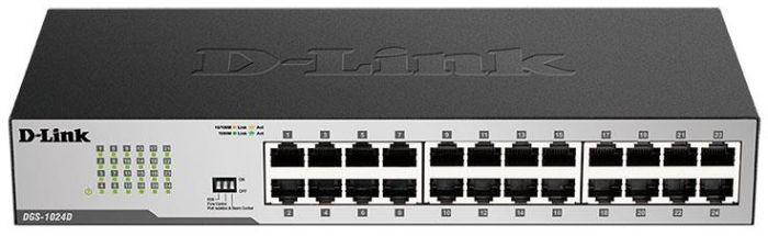 Коммутатор   24xGE, Неуправляемый D-Link DGS-1024D