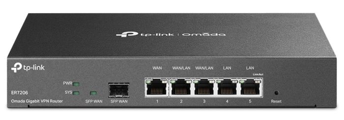 Мультисервисный Маршрутизатор TP-LINK  2xGE LAN, 1xGE WAN, 2xGE LAN, 1xSFP TP-Link ER7206