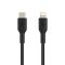 Кабель USB-C > Lightning заряджання/синхронізації Belkin 2м, 30Вт, Type-C, плетений, чорний