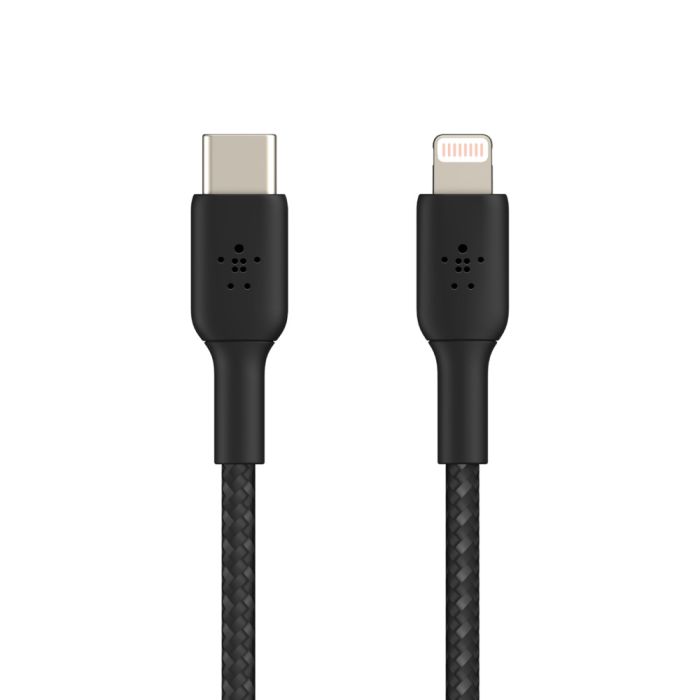 Кабель USB-C > Lightning заряджання/синхронізації Belkin 2м, 30Вт, Type-C, плетений, чорний