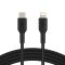 Кабель USB-C > Lightning заряджання/синхронізації Belkin 2м, 30Вт, Type-C, плетений, чорний
