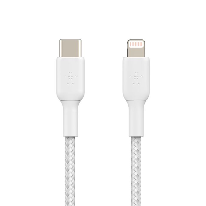 Belkin сable USB-С > Lightning charge/data, 2m, Type-C, BRAIDED, white
