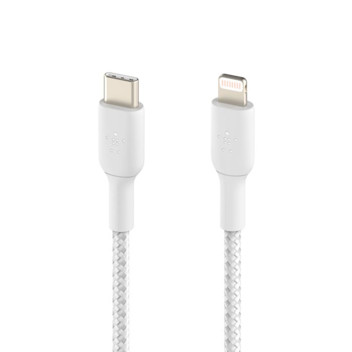 Belkin сable USB-С > Lightning charge/data, 2m, Type-C, BRAIDED, white